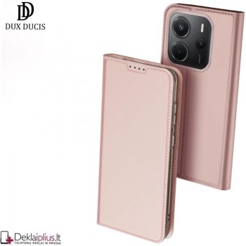 Dux Ducis Skin Pro dirbtinės odos dėklas - rausvas (Xiaomi Redmi Note 14 4G)